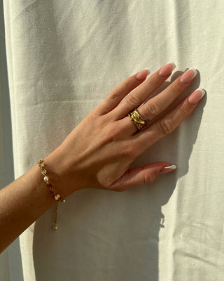 Sunburst Sötvattenspärla Armband 18K Guldpläterad