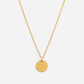 Round Bokstäv Halsband 18K Guldpläterad