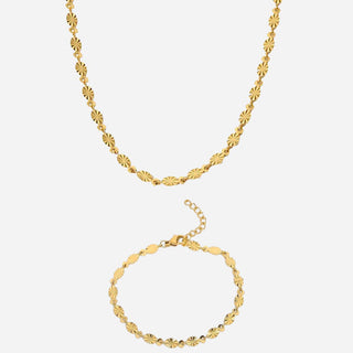 Sunburst Choker + Armband Smyckesset 18K Guldpläterad