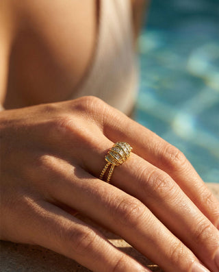 Zirconia Wrap Ring 18K Guldpläterat