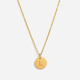 Round Bokstäv Halsband 18K Guldpläterad