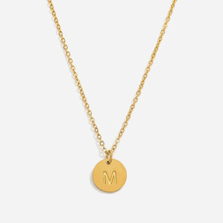 Round Bokstäv Halsband 18K Guldpläterad