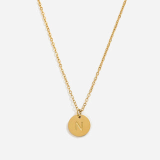 Round Bokstäv Halsband 18K Guldpläterad