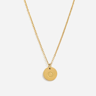 Round Bokstäv Halsband 18K Guldpläterad