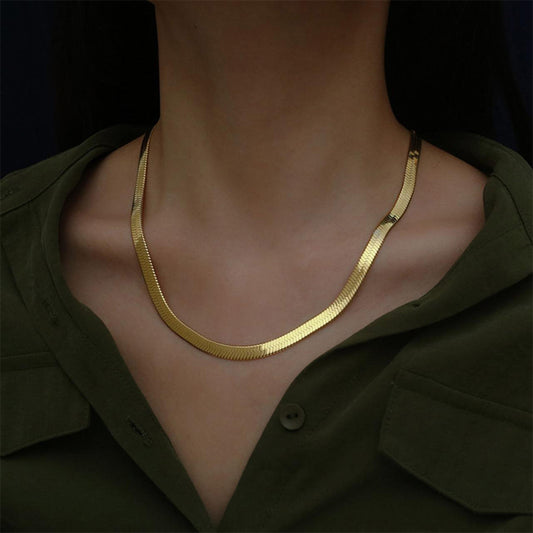 Flat Snake Choker 18K Guldpläterad 5mm