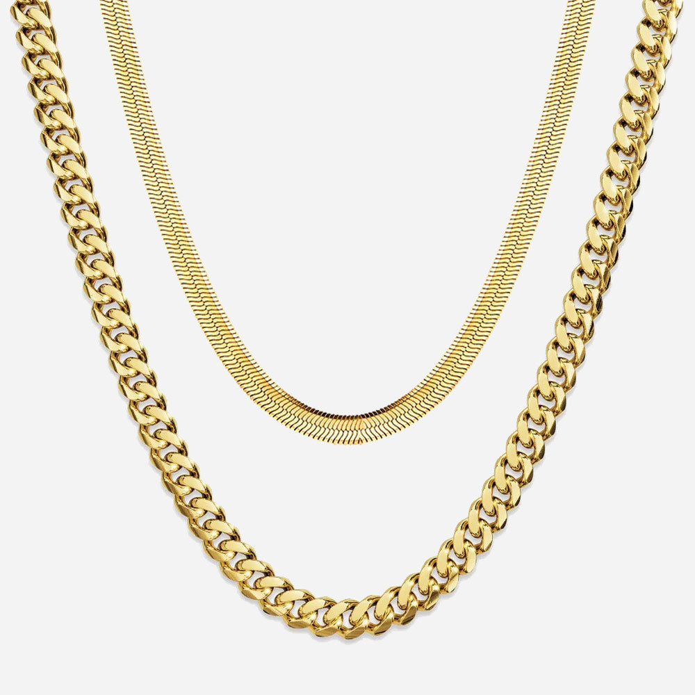 Panzer Choker + Snake Smyckesset 18K Guldpläterad