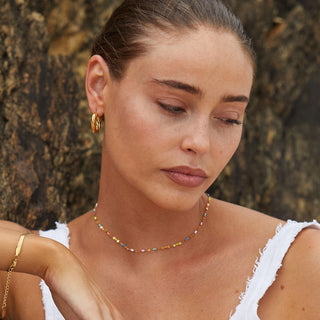 Pastel Rainbow Halsband 18K Guldpläterad