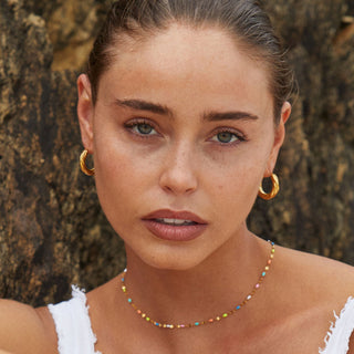 Pastel Rainbow Halsband 18K Guldpläterad