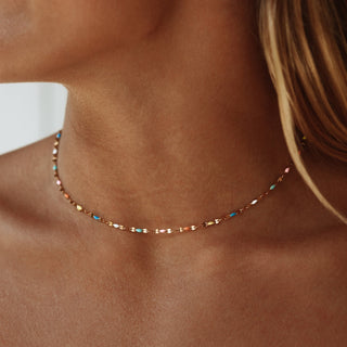 Pastel Rainbow Halsband 18K Guldpläterad