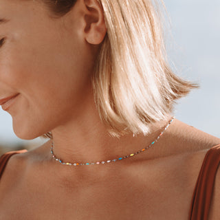 Pastel Rainbow Halsband 18K Guldpläterad