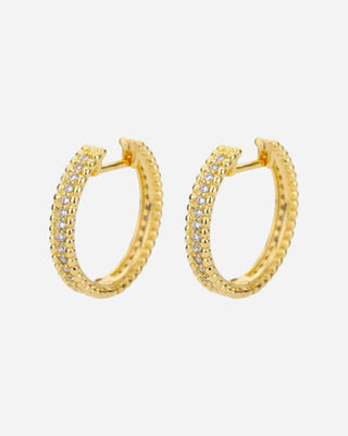 Round Zirconia Hoops 18K Guldpläterat