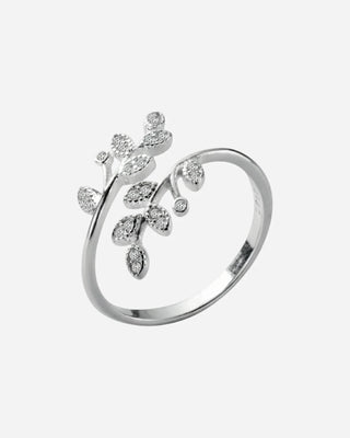 Zirconia Deluxe Leaf Ring 925 Silver