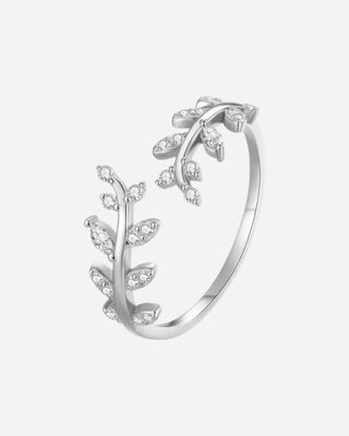 Zirconia Leaf Ring 925 Silver