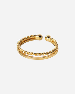 Layer Ring 925 Silver 18K Guldpläterat