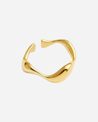 Wave Deluxe Ring 18K Guldpläterat