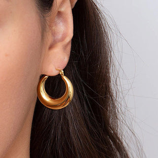 Small Chunky Hoops 18K Guldpläterad