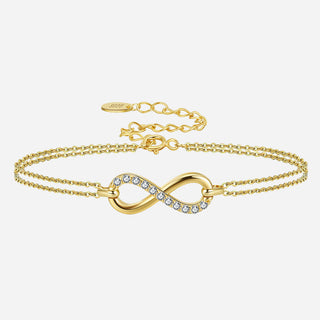 Zirconia Infinity Armband 925 Silver 18K Guldpläterat