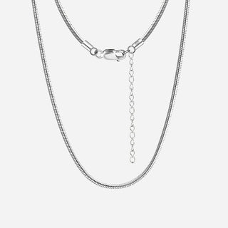 Round Snake Halsband 925 Silver 2mm