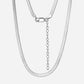 Flat Snake Halsband 925 Silver 4mm