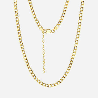 Panzer Flat Halsband 925 Silver 18K Guldpläterad 3mm