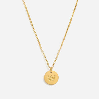 Round Bokstäv Halsband 18K Guldpläterad