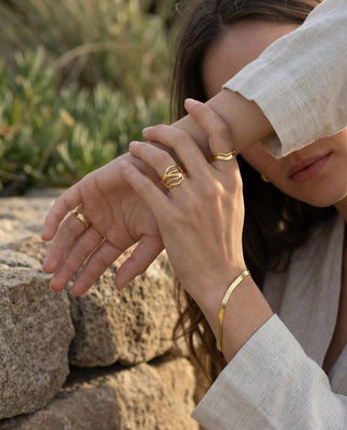 Unika Ring 925 Silver 18K Guldpläterat