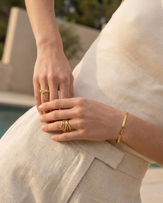 Unika Ring 925 Silver 18K Guldpläterat