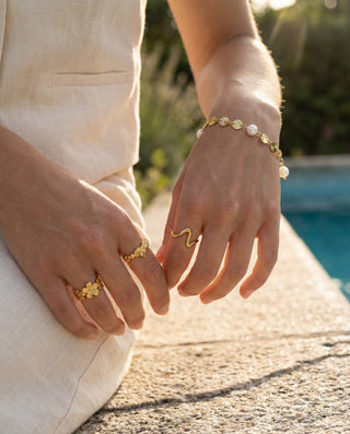 Crystal Zirconia Ring 925 Silver 18K Guldpläterat