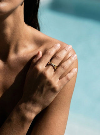 Smält Ring 18K Guldpläterat