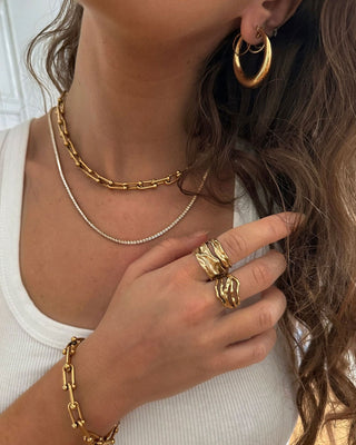 Chunky Hoops 18K Guldpläterad