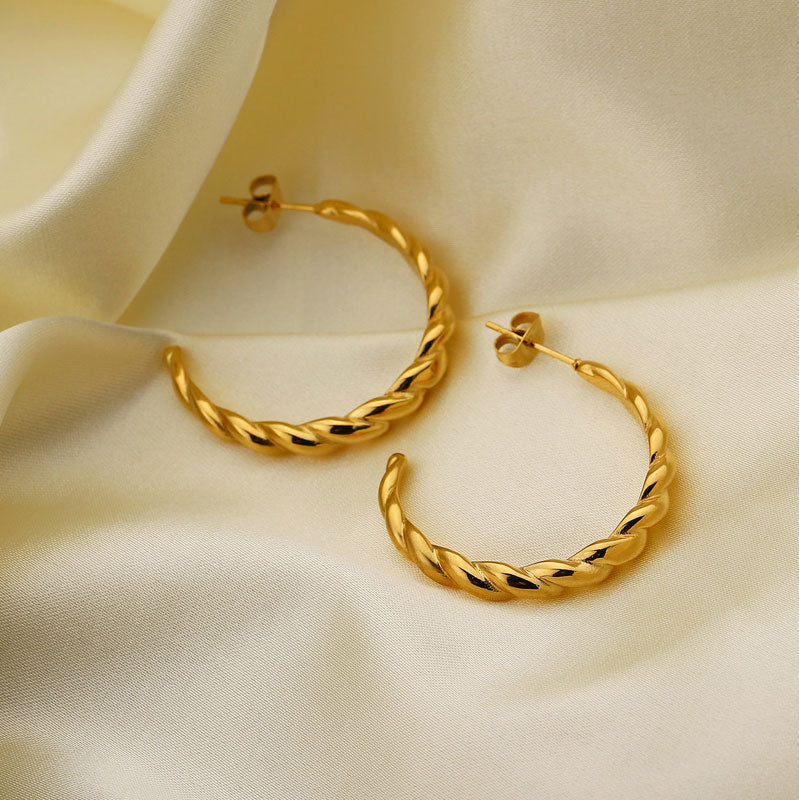 Twisted Hoops 18K Guldpläterad