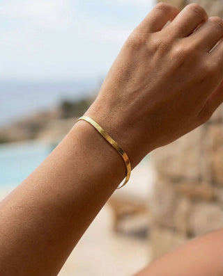 Flat Snake Armband 18K Guldpläterat 4mm