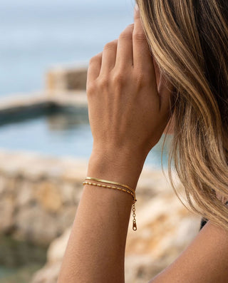 Flat Snake Layer Armband 18K Guldpläterat 4mm