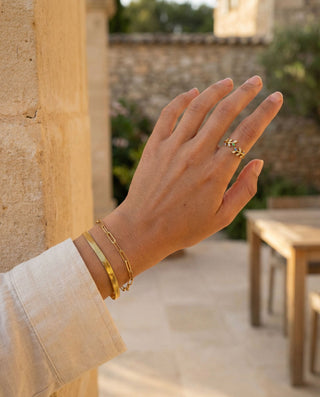 Summer Zirconia Leaf Ring 925 Silver 18K Guldpläterat