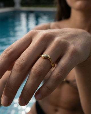 Wave Deluxe Ring 18K Guldpläterat