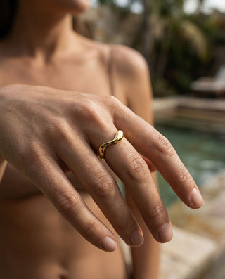 Wave Deluxe Ring 18K Guldpläterat