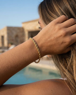 Rope Armband 18K Guldpläterat 4mm