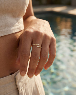 Glittrande Classic Zirconia Ring 18K Guldpläterat