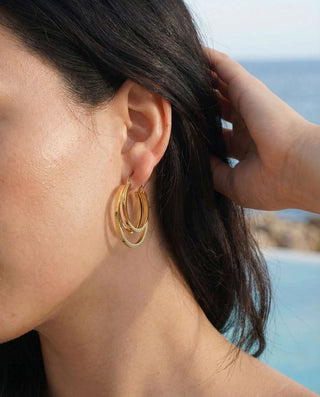 Golden Triple Hoops 18K Guldpläterat