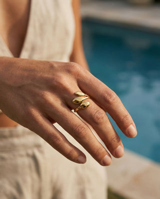 Three Leaf Ring 18K Guldpläterat