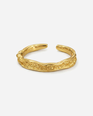 Hammered Edge Ring 18K Guldpläterat