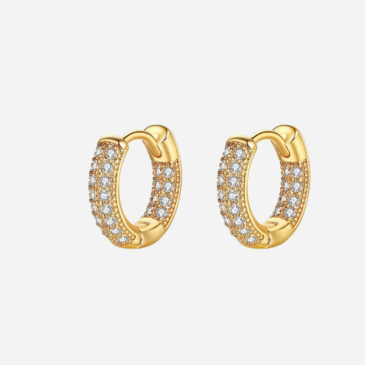 Small Round Zirconia Hoops 18K Guldpläterad