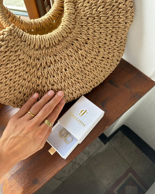 Riflad Ring 18K Guldpläterad