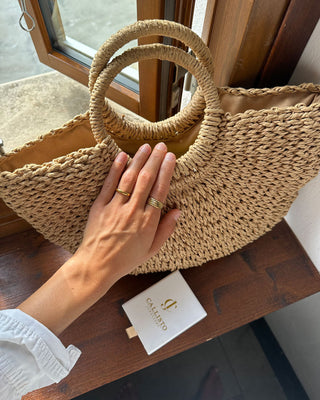 Riflad Ring 18K Guldpläterad