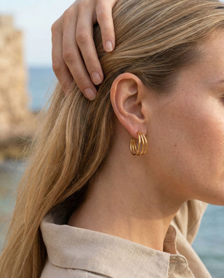 Multilayer Hoops 18K Guldpläterat