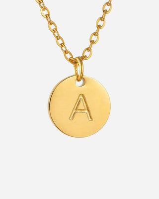 Round Bokstav Halskedja 18K Guldpläterat