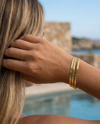 Triple Flat Snake Armband 18K Guldpläterat 9mm