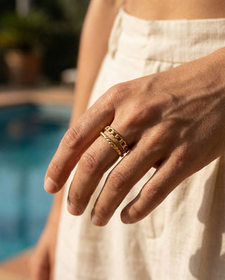 Panzer Layer Ring 18K Guldpläterat