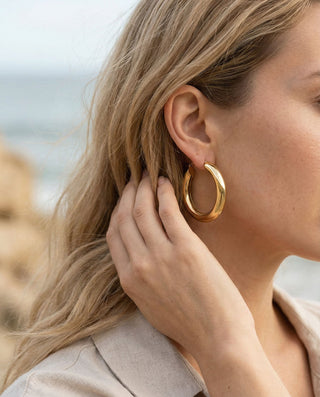 Round Hoops 18K Guldpläterat