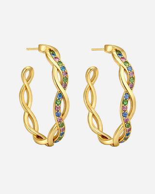 Round Wave Multi Hoops 18K Guldpläterat